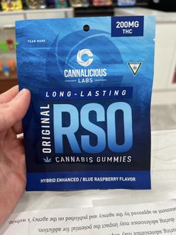 Cannalicious Labs - RSO Gummy - Blue Raspberry - Hybrid - 200mg